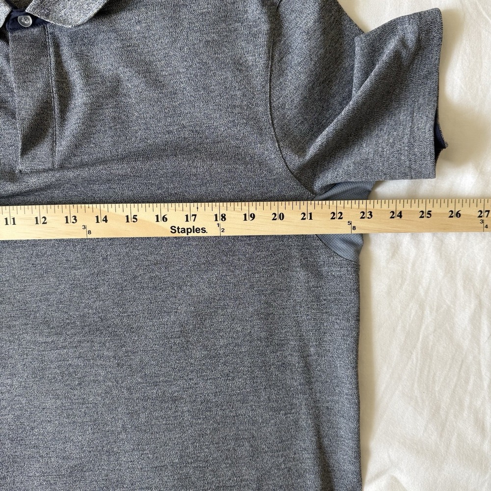 Outdoor Voices Clubknit Performance Heather Blue Gray Polo Golf Shirt XL - Picture 7 of 8
